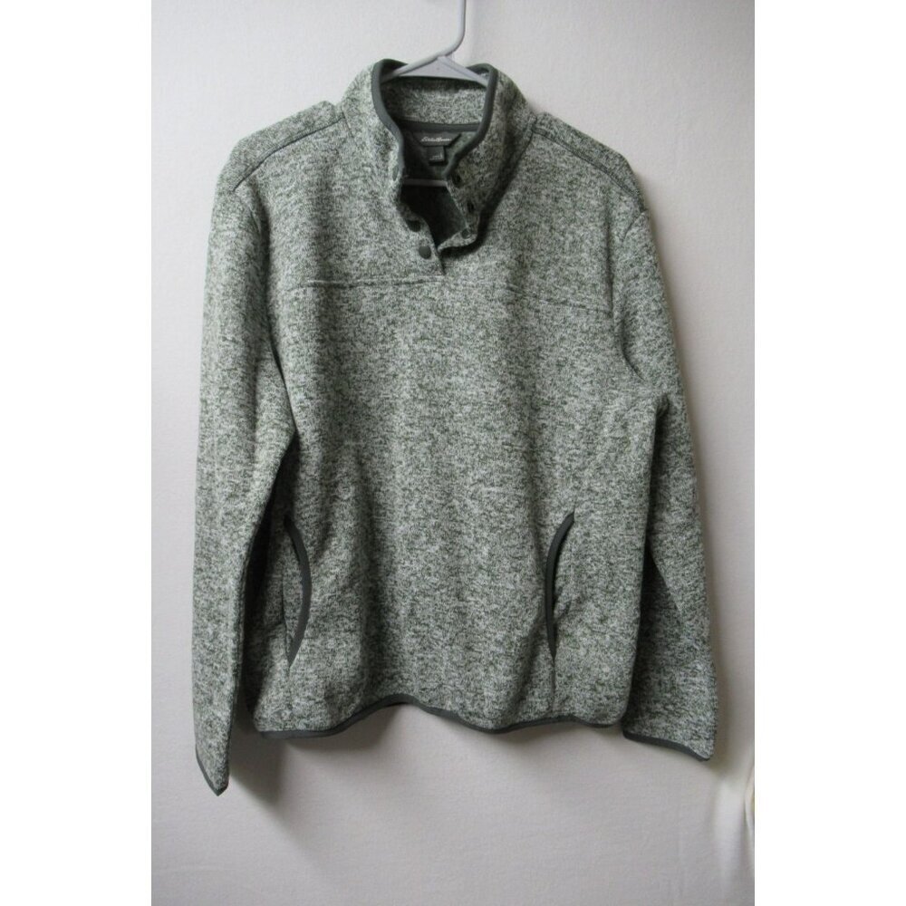 Eddie Bauer Women's Radiator Fleece 3/4 Snap Jacket Grey Heather Size Large